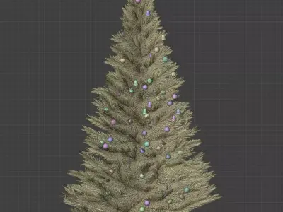 Realistic Christmas Tree with Ornament Set 3D print model