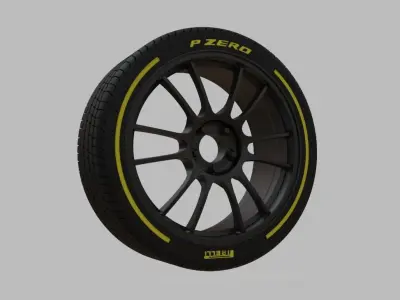 Miniature Enkei GTC01RR Rim and Tire - 3D Print - No Textures 3D print model