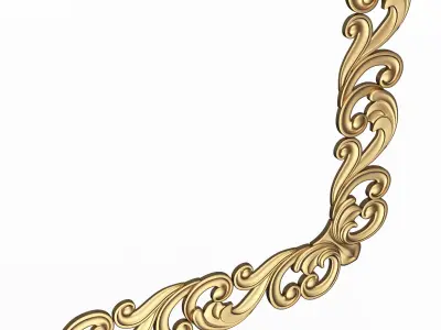 Corner Carved Plaster Molding Decoration 019 Low-poly 3D model