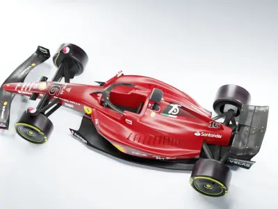 Formula 1 Ferrari Scuderia 16 Low Poly and High Poly F1-75 Low-poly 3D model
