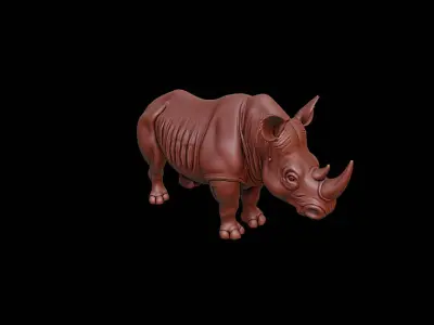 Rhinoceros Animal Sculpture 3D print model buy