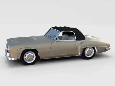 Mercedes 190SL with Interior Soft Top rev 3D model