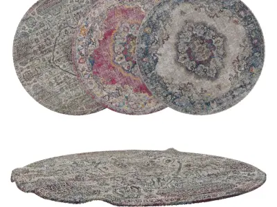 Round Rug Set 37 3D model