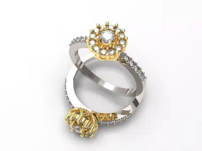 Fine female ring with stones 3D print model