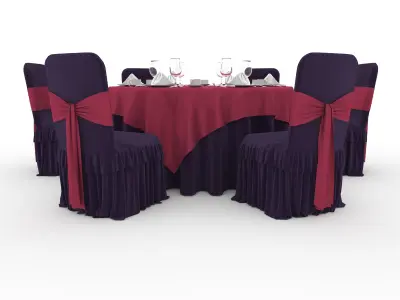 Banquet Table and Chair 54 3D model