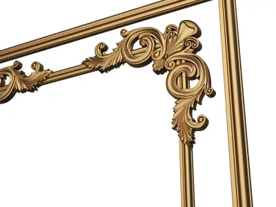 Boiserie Carved Decoration Panel 07 Low-poly 3D model