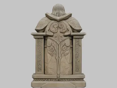 Stone Guardian Low-poly 3D model