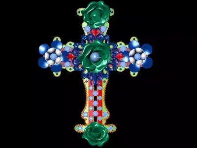 Rosette Harmony Cross Pendant 3D print model
