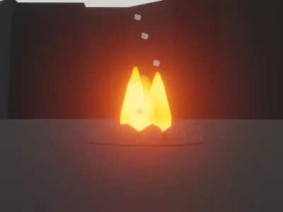 Stylized fire Free low-poly 3D model