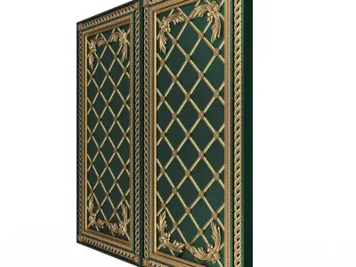 Backgammon Set 03 Green Low-poly 3D model