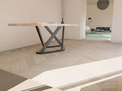 Metal Table legs with thicker base Free 3D model