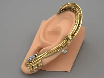 Ear Cuff earrings 3D print model