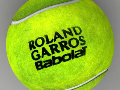 Tennis ball Roland Garros Low-poly 3D model