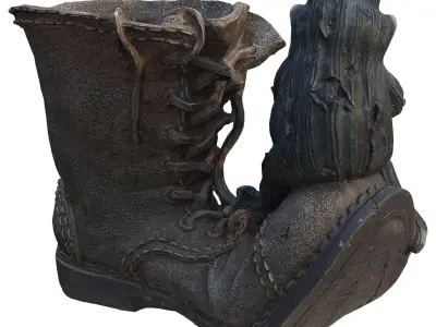 Garden sculpture Frog on a boot 3D model