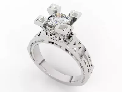 Paris Ring Design Eiffel Tower Engagement Ring 3D print model