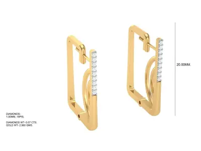 Women Earrings STL OBJ FBX Renders Details 3D print model