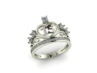 Teen Elegance The 15thYear Ring Symbolizes Graceful Transitions 3D print model