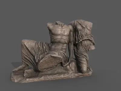 statue of Hercules and Hebe  Low-poly 3D model