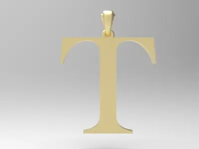 Alphabet Latin T 3D print model