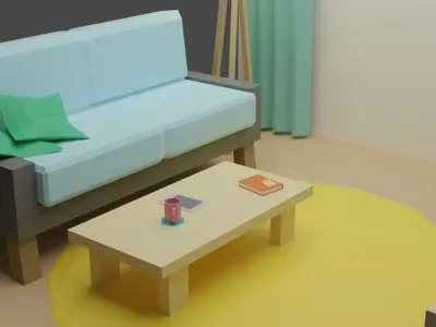 Living Room 12 Low-poly 3D model