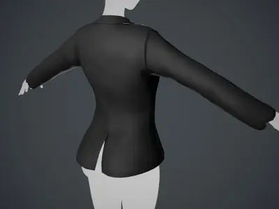 Female Black Jacket Style 2 Low-poly 3D model