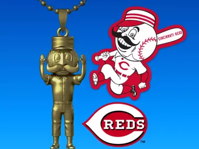 Necklaces Mr Redlegs - Cincinnati Reds - Hanging Figure 3D print model
