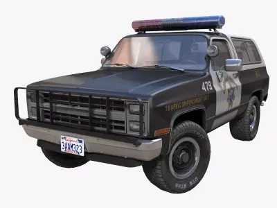 Police offroad car Low-poly 3D model