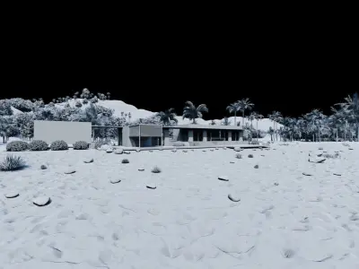 Beach Casa Scene-villa-modern house 3D model