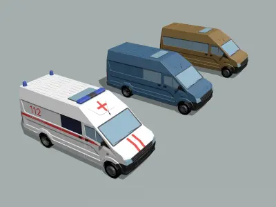 Minibus van 3D model by AlexMas1981