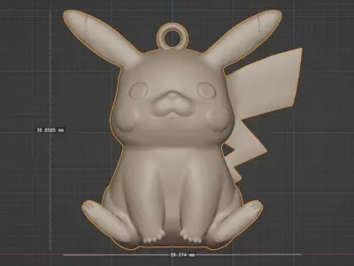 Pikachu pendant medal 3D print model