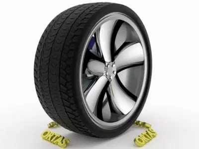 ORTAS CAR WHEEL RIM 91 GAME READY WHEEL RIM TIRE 3D model