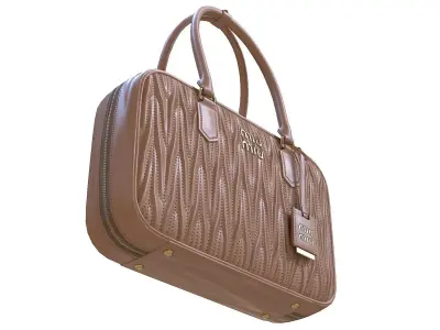 Miu Miu Matelasse Nappa Leather Bag Beige Low-poly 3D model