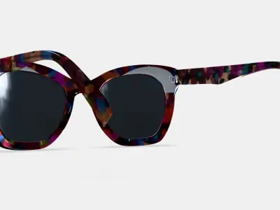 Augusta Sunglasses in Confetti Tortoise 3D model