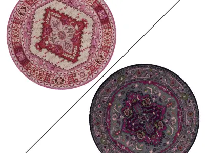 Round Rug Set 55 3D model