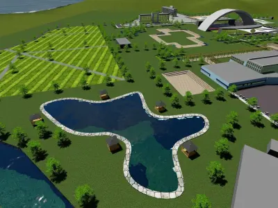 a village project for development 3D model