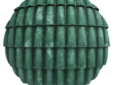 Roof Tile Materials 7- By 3 color Pbr By Sbsar 4k Low-poly 3D model