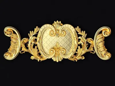 Central decor ornament for furniture 3D model 885