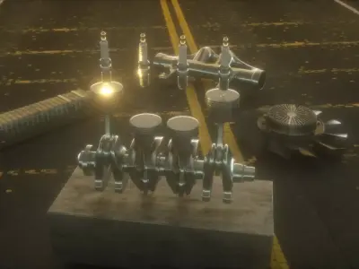 Pistons Rig 3D model