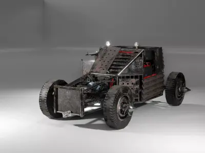 Apocalyptic buggy Low-poly 3D model
