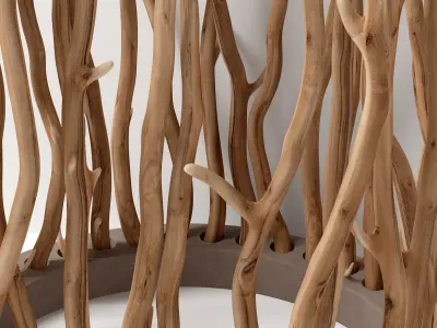 Branch folding screen Ring decor n1 3D model