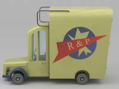 Cartoon Truck Low-poly 3D model purchase