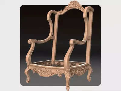 Carved sofa ornament for cnc 03 3D model