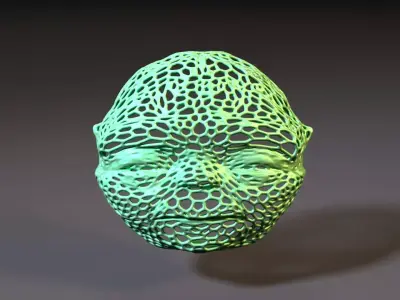 Yoda Mask voronoi 3D print model