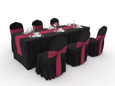 Banquet Table and Chair 121 3D model