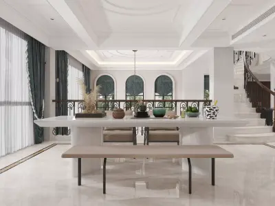 European living room Low-poly 3D model