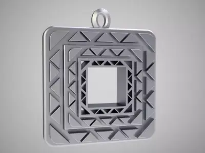 Square Amulet Necklace 3D print model
