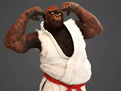 Gorilla Karateka Ape 3D model