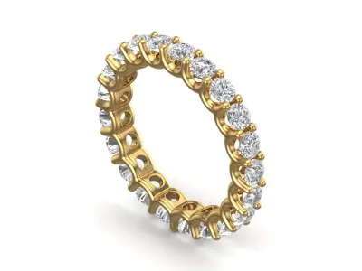 U Shaped Eternity Ring 2 point 7 mm stone size swiss 10 and EU50 3D print model