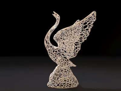 Swan figurine 3D print model