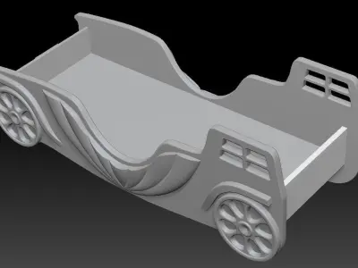 Bed-carriage for children or Furniture for Toys 3D print model